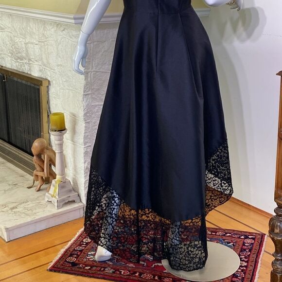 Monique Lhullier Black High Low Sleeveless Ball Gown - Picture 7 of 11